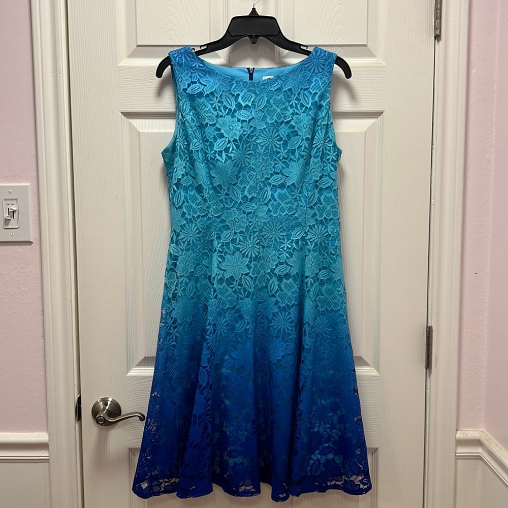 Blue ombré lace dress